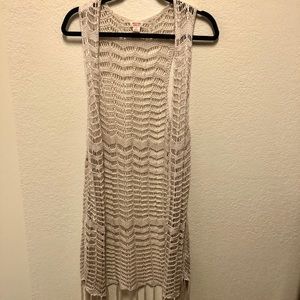 Size L Crochet Vest with Fringe